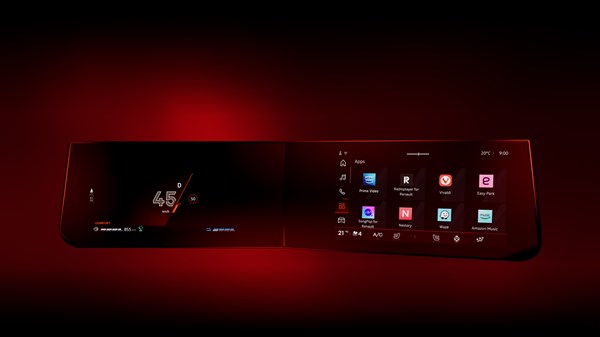 OpenR екран на новиот Renault Clio ги прикажува апликациите достапни преку Google Play.