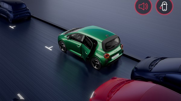 Renault Twingo E-Tech електричен со дисплеј за предупредување за безбеден излез