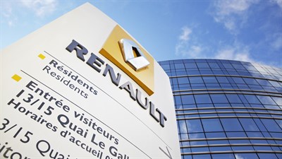 Panneau devant le siège avec logo Renault